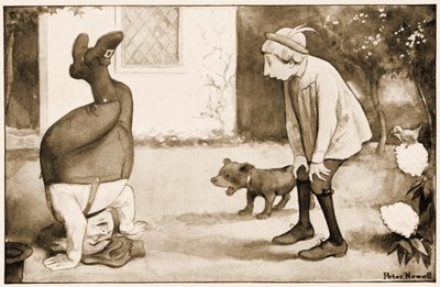 "Old Father William steht auf dem Kopf", Illustration für Lewis Carrolls Alice im Wunderland, 1901 von Peter Newell